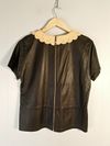 Blusa Juliana Sanmartin couro