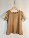 Blusa Juliana Sanmartin couro