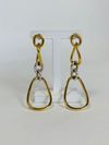Brinco Ouro Amarelo e Branco