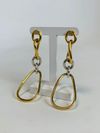 Brinco Ouro Amarelo e Branco
