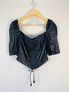 Blusa Juliana Sanmartin couro