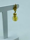 Brinco Ouro Amarelo e Quartzo Rutilado