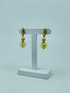 Brinco Ouro Amarelo e Quartzo Rutilado