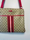 Bolsa Gucci Flat Messenger Web Monogram