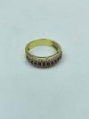 Anel ouro amarelo, rubi e diamantes
