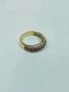 Anel ouro amarelo, rubi e diamantes