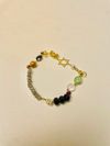 Pulseira ouro amarelo e pedras naturais