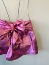 Shorts couro metalizado