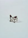 Anel ouro branco, rubi e diamantes
