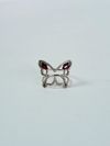 Anel ouro branco, rubi e diamantes