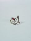 Anel ouro branco, rubi e diamantes