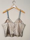 Blusa cropped Liziane Richter couro