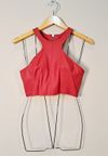 Blusa Cropped em couro