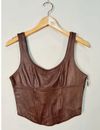 Blusa Cropped Animale couro