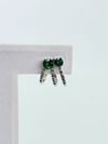 Brinco Ouro Branco Diamantes e Topázio Verde