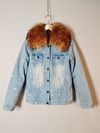Jaqueta jeans pele