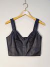 Blusa Cropped Dora Lis couro