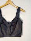 Blusa Cropped Dora Lis couro