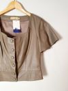 Blusa Cris Capoani couro