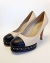 Scarpin Chanel CC Chain Bicolor