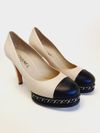 Scarpin Chanel CC Chain Bicolor