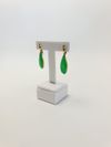 Brinco ouro amarelo 18K e jade verde
