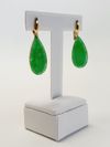 Brinco ouro amarelo 18K e jade verde