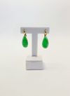 Brinco ouro amarelo 18K e jade verde