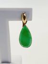 Brinco ouro amarelo 18K e jade verde