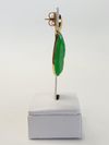 Brinco ouro amarelo 18K e jade verde