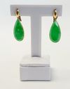 Brinco ouro amarelo 18K e jade verde