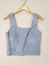 Blusa Cropped Brooksfield couro