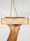 Bolsa Gucci GG Marmont Raffia Wallet on Chain 