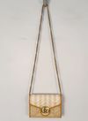 Bolsa Gucci GG Marmont Raffia Wallet on Chain 