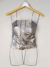 Blusa Cropped Liziane Richter couro 