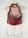Blusa Cropped Liziane Richter couro 
