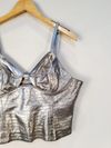 Blusa Cropped Liziane Richter couro