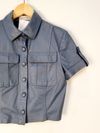 Camisa Cropped Tássia Ely couro
