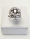Anel em ouro branco e chuveiro de diamantes 