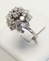 Anel em ouro branco e chuveiro de diamantes 