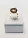 Anel Coliseu ouro amarelo 18K 