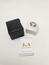 Anel J. A. ouro branco 18K 