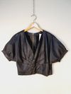 Blusa Cropped Clé couro