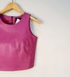 Blusa Cropped Zinnia couro