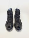 Tênis Chanel Tweed Lambskin High Top couro 