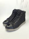 Tênis Chanel Tweed Lambskin High Top couro 