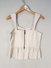 Blusa Cropped Zinnia couro