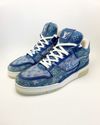 Tênis Louis Vuitton Trainer Monogram Denim masculino 