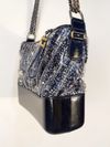 Bolsa Chanel Gabrielle Hobo Medium Chevron Tweed & Transparent PVC 