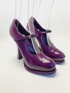 Sapato Prada Purple Leather Mary Jane Platform Pump 
